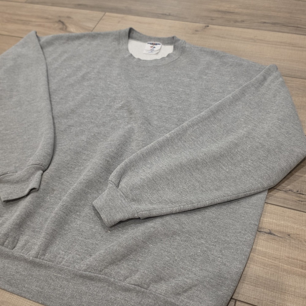 Vintage Jerzees Premium Fit Gray Sweatshirt Blank Adult Size 3XL Made In USA